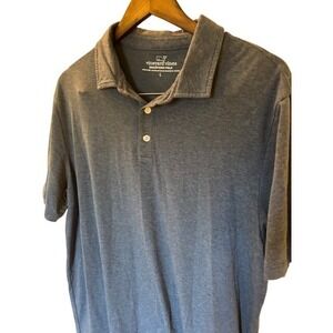 Vineyard Vines Edgartown Polo Mens Large Blue Pima Cotton Shirt